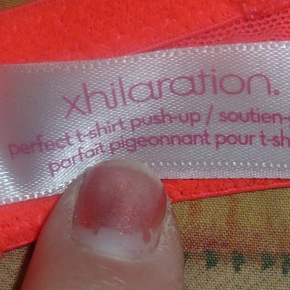 Xhilaration Neon Orange Push Up Bra, Lace, 32B - Picture 12 of 15